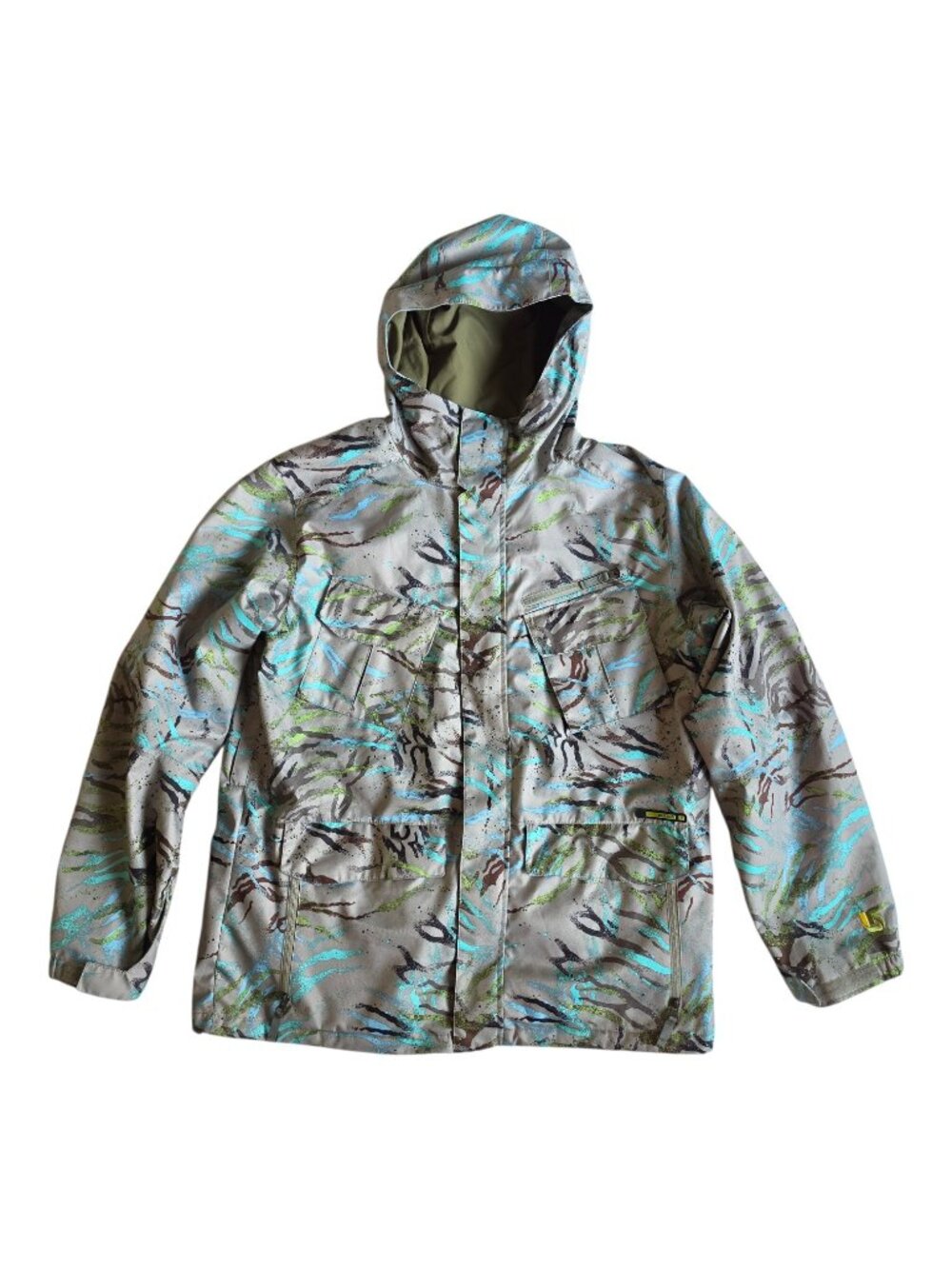 BURTON Dryride Traction Snowboard Ski Jacket Men's XL Utility Pockets Tiger Camo